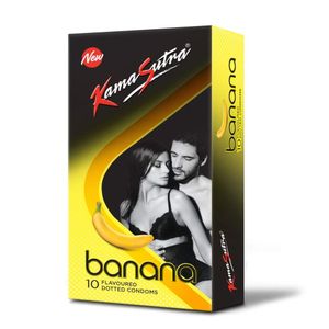 Kamasutra Banana Flavoured Dotted Condoms 10's Pack